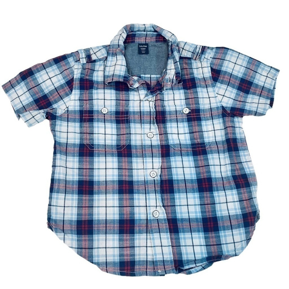 Baby Gap Plaid Short Sleeve Button Down Shirt 2T